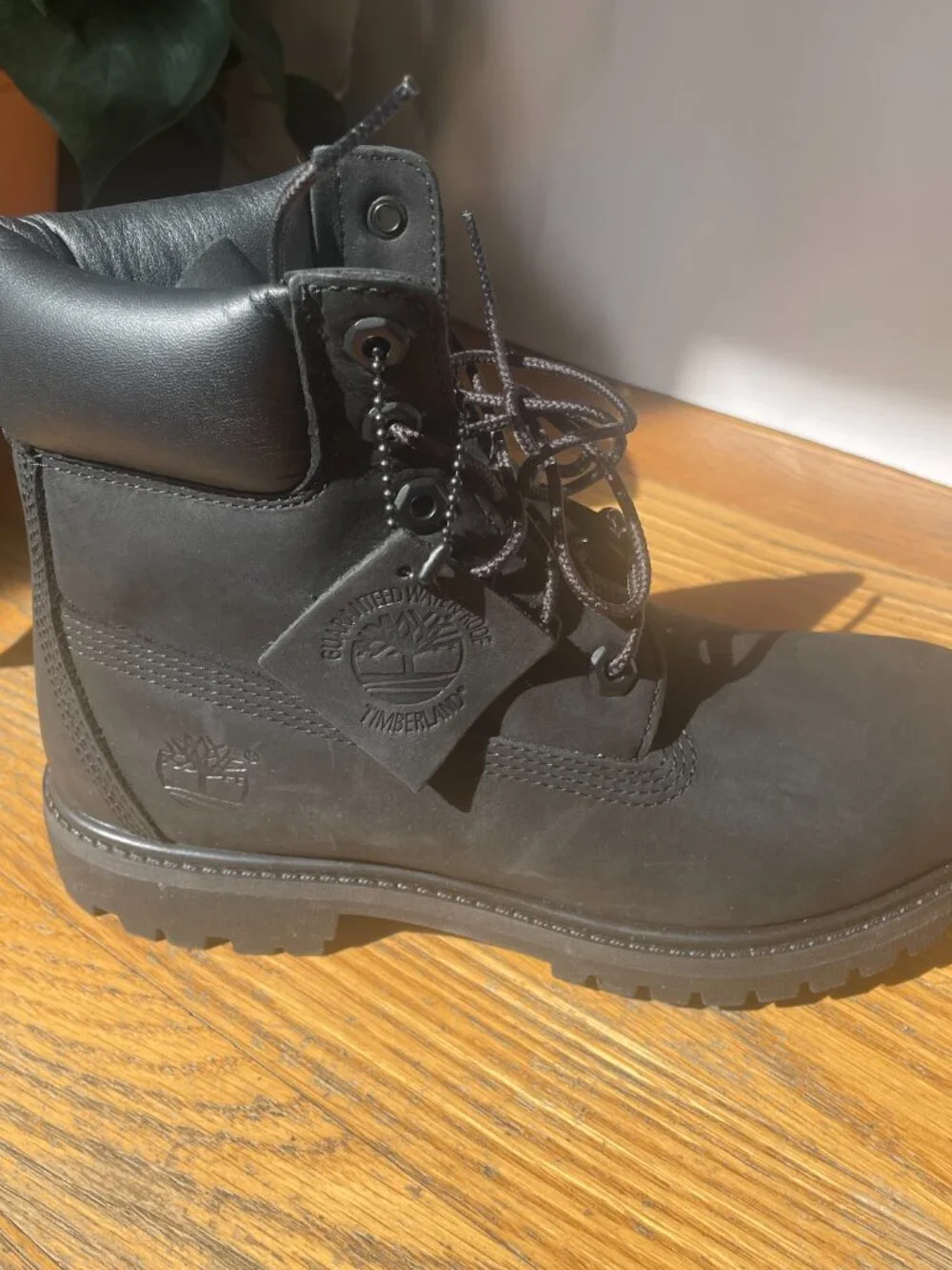 Timberland Premium 6-Inch Waterproof Boots in Black Nubuck Size 6